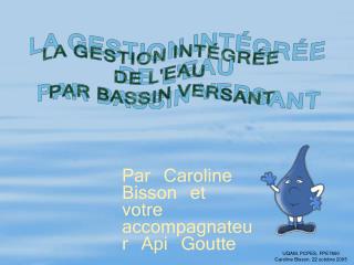 LA GESTION INTÉGRÉE DE L'EAU PAR BASSIN VERSANT