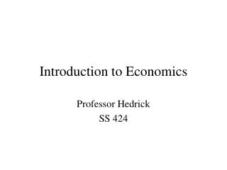 Introduction to Economics