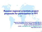 Russian regional scientists project proposals for participation in FP7