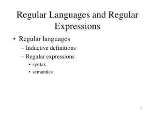 Regular Languages and Regular Expressions