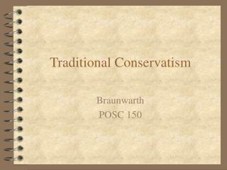 Traditional Conservatism
