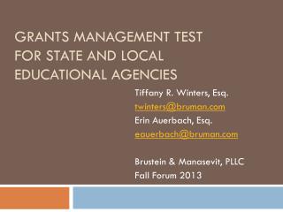 Grants Management Test for State and Local Educational Agencies