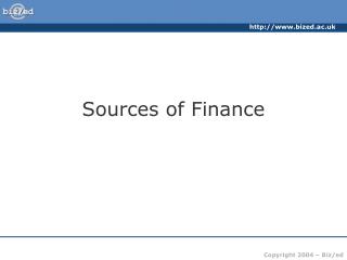 Sources of Finance