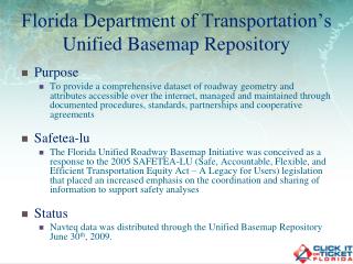 Florida Department of Transportation’s Unified Basemap Repository