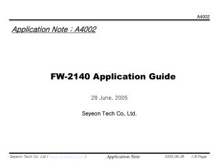 FW-2140 Application Guide