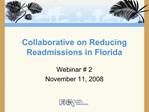 Collaborative on Reducing Readmissions in Florida