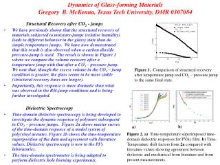 Dynamics of Glass-forming Materials Gregory B. McKenna, Texas Tech University, DMR 0307084
