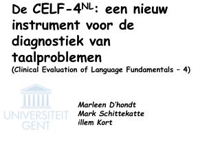 CELF-4 Clinical Evaluation of Language Fundamentals-4 2003 Eleanor Semel, Elizabeth Wiig, Wayne A. Secord