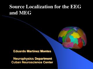 Eduardo Martínez Montes Neurophysics Department Cuban Neuroscience Center