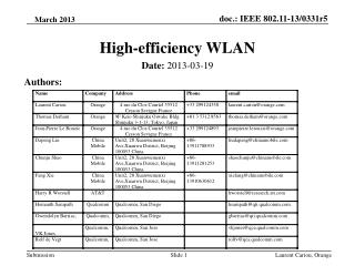 High-efficiency WLAN