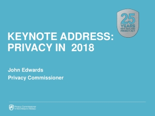 Keynote ADDRESS: Privacy in 2018