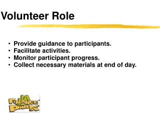 Volunteer Role