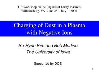 Charging of Dust in a Plasma with Negative Ions