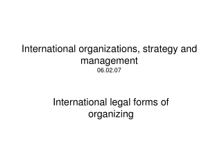 International organizations, strategy and management 06.02.07