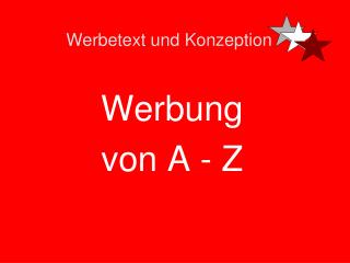 Werbetext und Konzeption