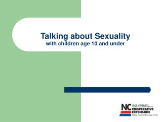 Talking about Sexuality with children age 10 and under