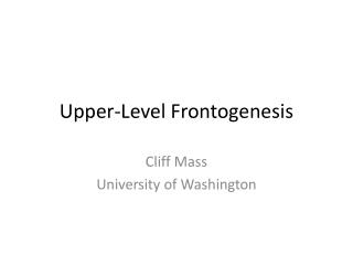 Upper-Level Frontogenesis