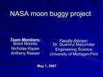 NASA moon buggy project