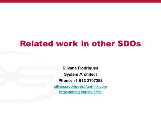 Related work in other SDOs