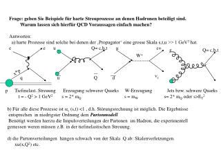 Frage: geben Sie Beispiele für harte Streuprozesse an denen Hadronen beteiligt sind. Warum lassen sich hierfür