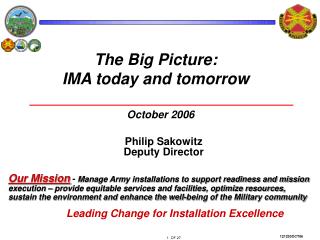The Big Picture: IMA today and tomorrow