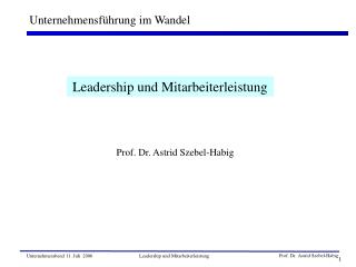 Unternehmensführung im Wandel
