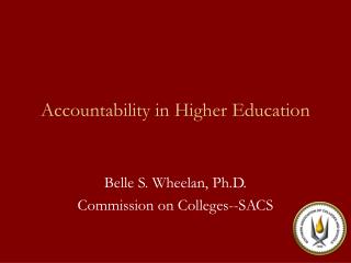 Accountability in Higher Education