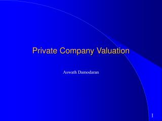 Private Company Valuation
