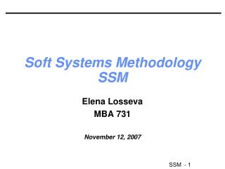 Soft Systems Methodology SSM