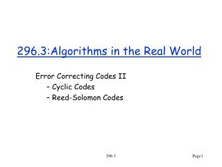 296.3:Algorithms in the Real World