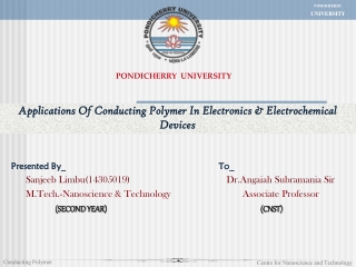 Applications Of Conducting Polymer In Electronics & Electrochemical Devices