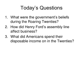 Today’s Questions