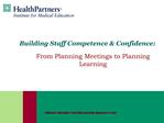 Building Staff Competence Confidence: