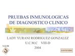 PRUEBAS INMUNOLOGICAS DE DIAGNOSTICO CLINICO