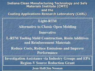 Indiana Clean Manufacturing Technology and Safe Materials Institute (CMTI) and the Coating Applications Research Laborat