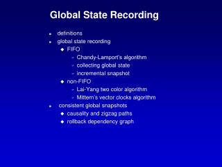 Global State Recording
