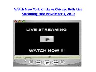 Watch New York Knicks vs Chicago Bulls Live Streaming NBA No
