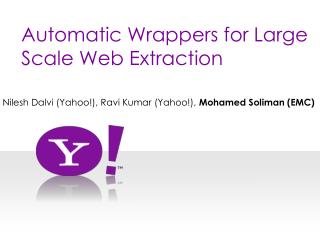 Automatic Wrappers for Large Scale Web Extraction