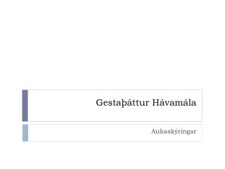 Gestaþáttur Hávamála