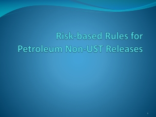 Risk-based Rules for Petroleum Non-UST Releases