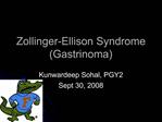 Zollinger-Ellison Syndrome Gastrinoma