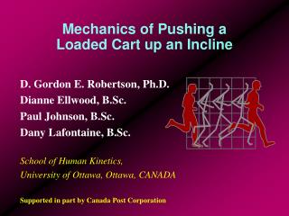 Mechanics of Pushing a Loaded Cart up an Incline