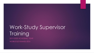 Work-Study Supervisor Training