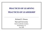 PRACTICES OF LEARNING PRACTICES OF LEADERSHIP