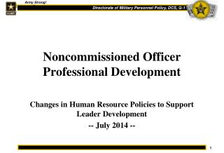 Noncommissioned Officer Professional Development