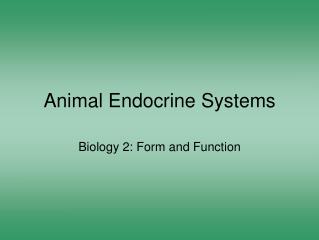 Animal Endocrine Systems