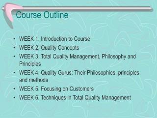 Course Outline