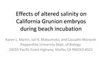 Effects of altered salinity on California Grunion embryos during beach incubation