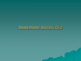 Dead Poets’ Society Clip