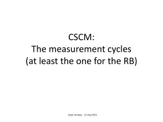 CSCM: The measurement cycles (at least the one for the RB)